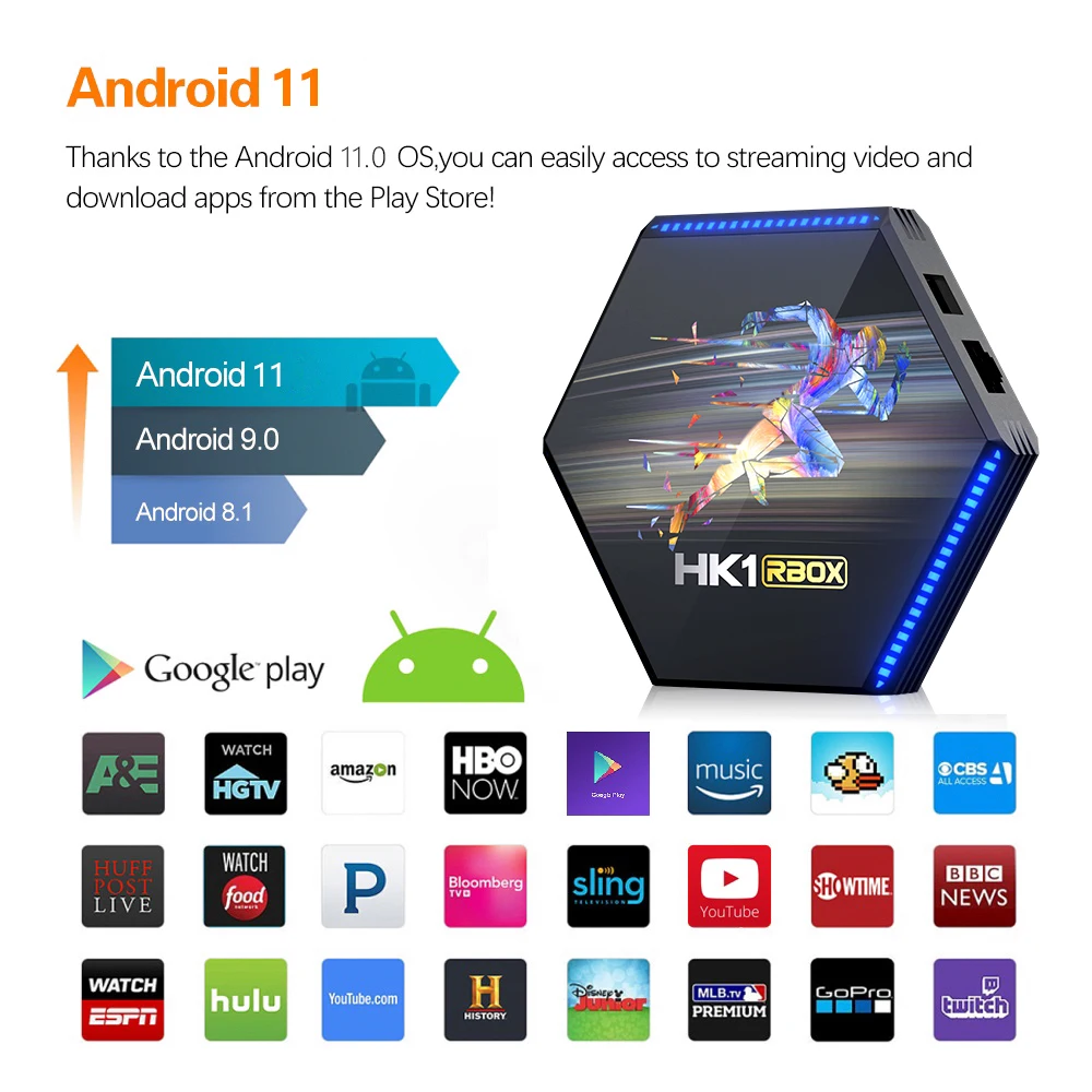 2021 hk1 rbox r2 tv box android 11 smartbox tv 4k smart set top tv box gamer 2 4g 5g wifi 4gb 8gb ram set top boxes media player free global shipping