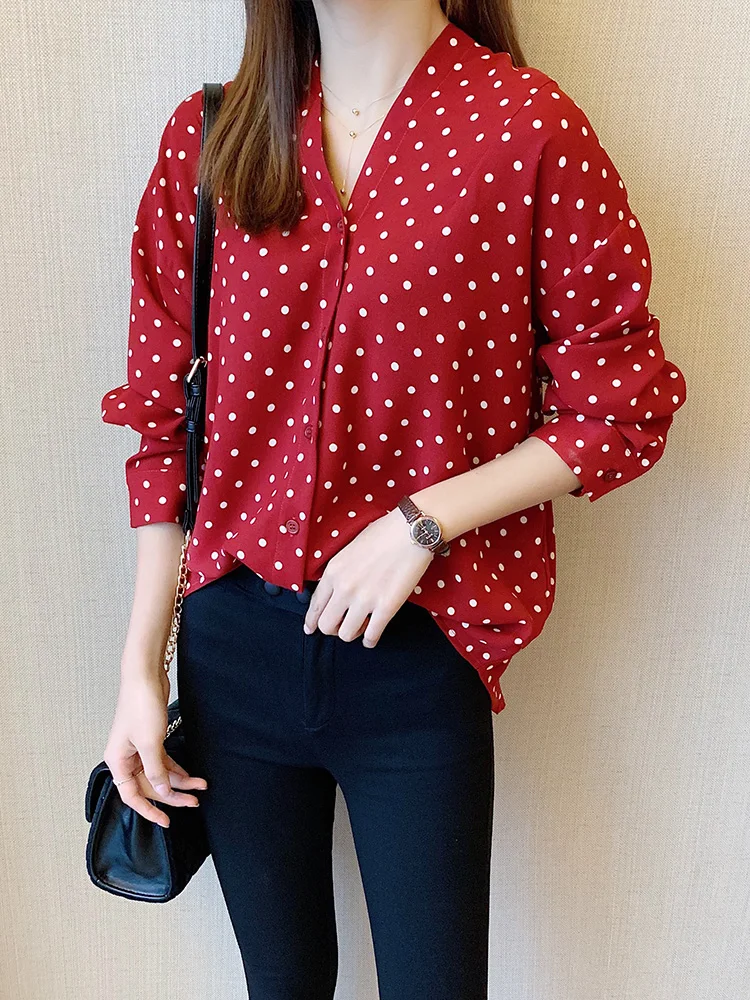 Милая женская блузка с длинными рукавами свободная повседневная рубашка