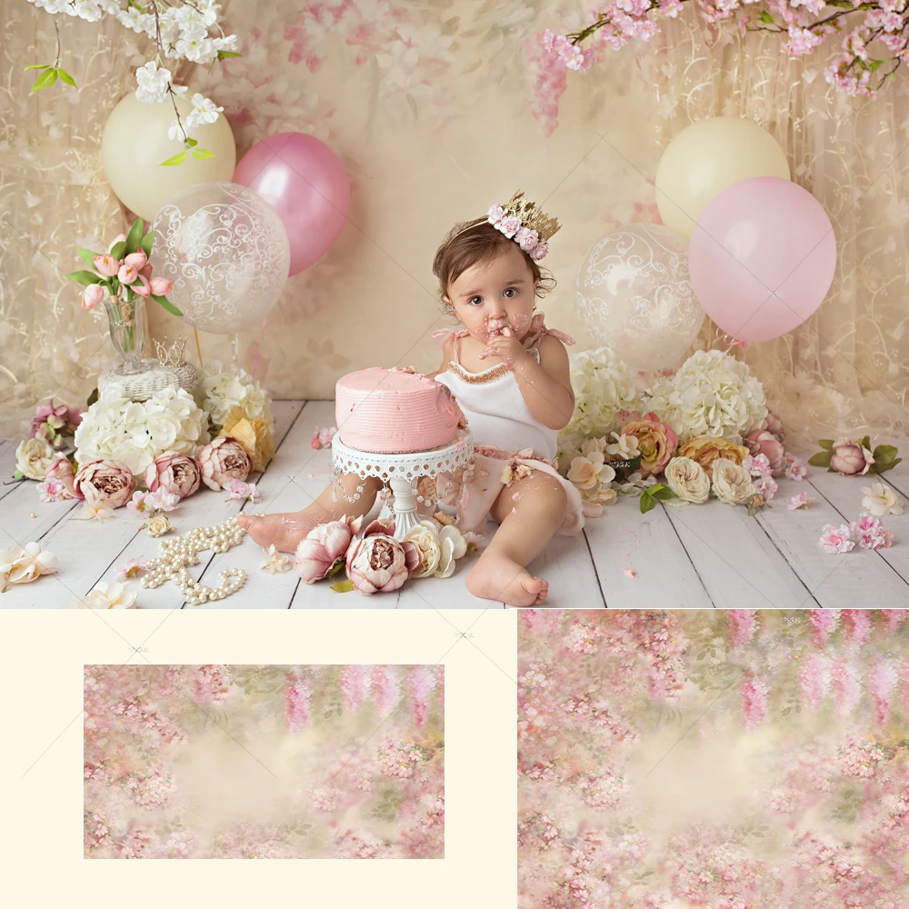 

Photography Backdrop Watercolor Painting Spring Landscape Flowers Window Baby Shower Cakes Smash Birthday Photo Background
