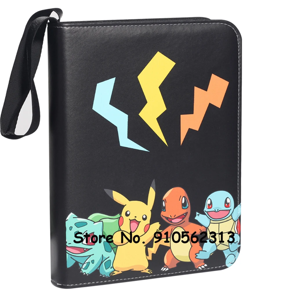 Estuche de almacenamiento port&aacute;til para ni&ntilde;os, carpeta de tarjetas de doble bolsillo de Pokemon, &aacute;lbum de coleccionistas, tarjetas de juego de Anime, lista de carga superior, regalo de juguete-1