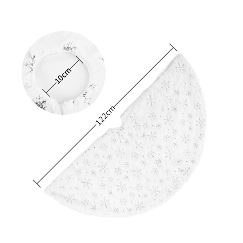 Белая плюшевая юбка фартук для рождественской елки 90 см 122 140 ковер украшение дома