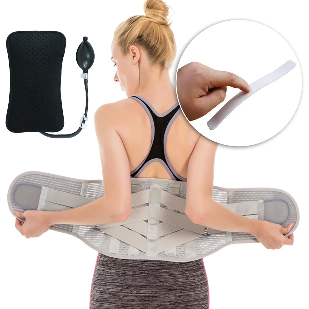 

Newest Inflated Double Band Support Bar Orthopedic Posture Corrector Brace Waist Trimmer Belt Lower Back Lumbar Support Corset
