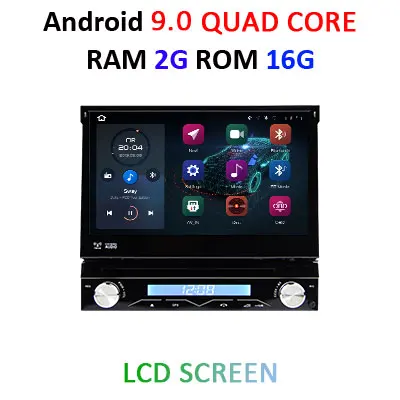 2G 16G LCD 4G+64G Octa core Android 9.0 Univeral One din Car radio Multimedia Player GPS Navigation 7" IPS HD Retractable Autoradio AUX-IN - Цвет: 2G 16G LCD