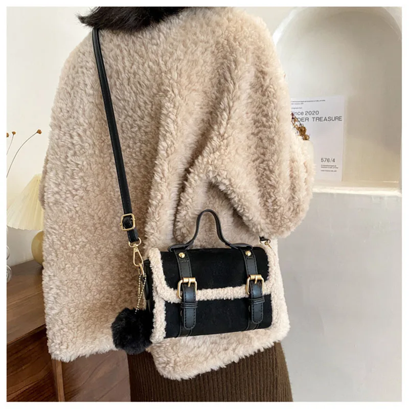 

Autumn And Winter New Crossbody Bags For Women Casual brand All-match Shoulder Bags Plush Top-handle Bag fashion Free Shipping