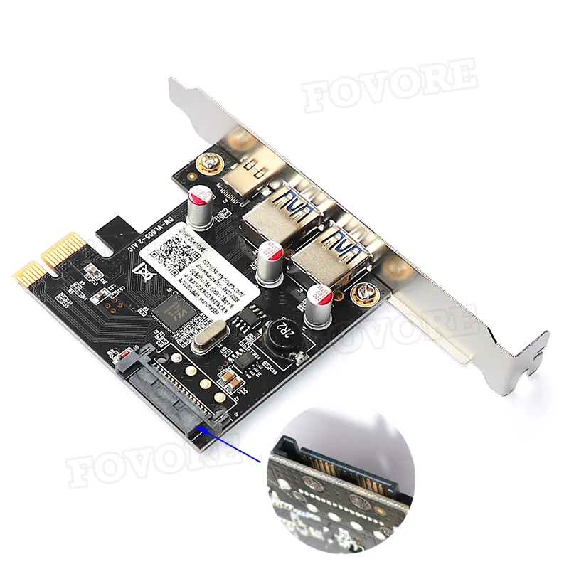 USB 3 1 PCI e адаптер 2 порта концентратор USB3.1 Тип C PCIe USB3 Type-C конвертер PCI-e x1 USB3.0 карта
