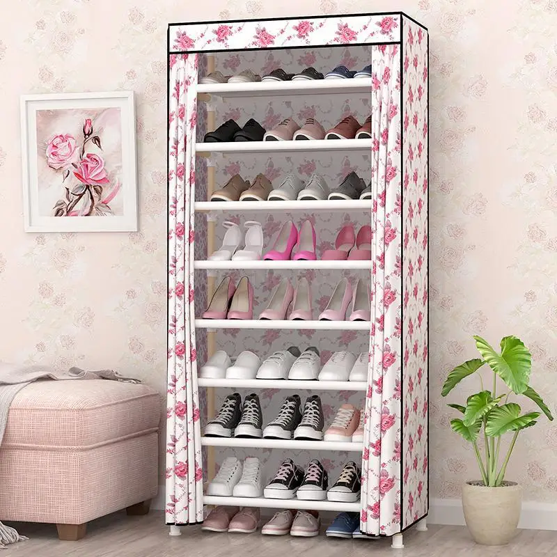 

Shoe rack simple multi-layer solid wood storage household simple economical dust-proof dormitory bedroom Shoe cabinet