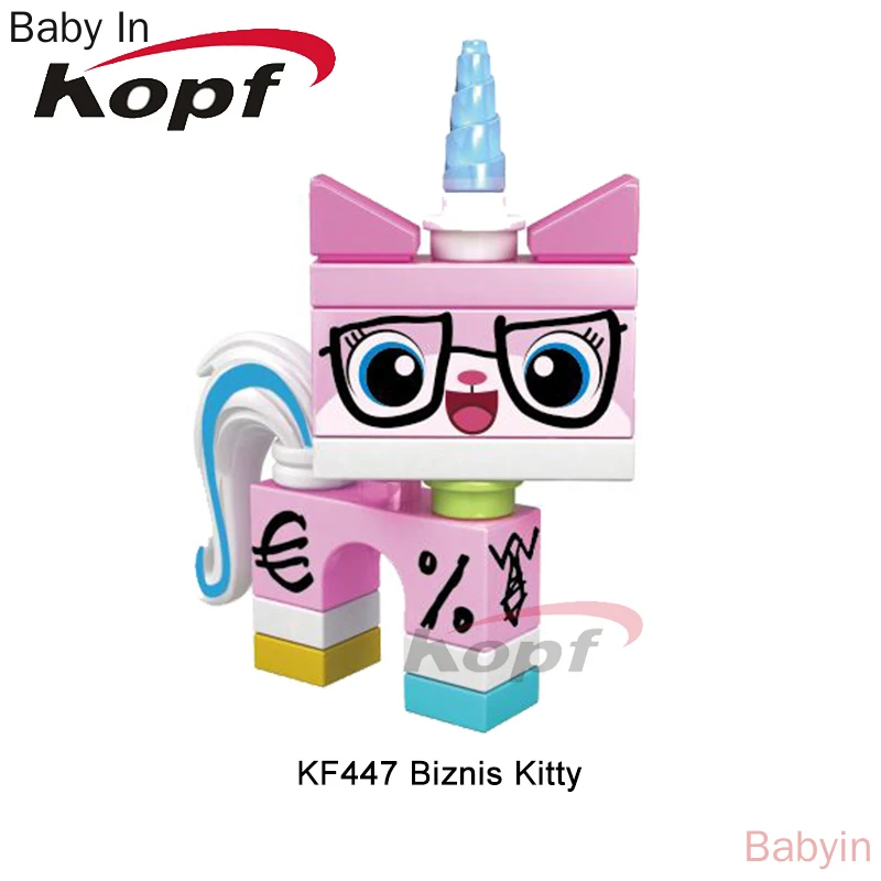 

Single Sale Anime Animal Movie Series Angry Astro Queasy Biznis Kitty Unikitty Bricks Building Blocks Children Gift Toys KF8031
