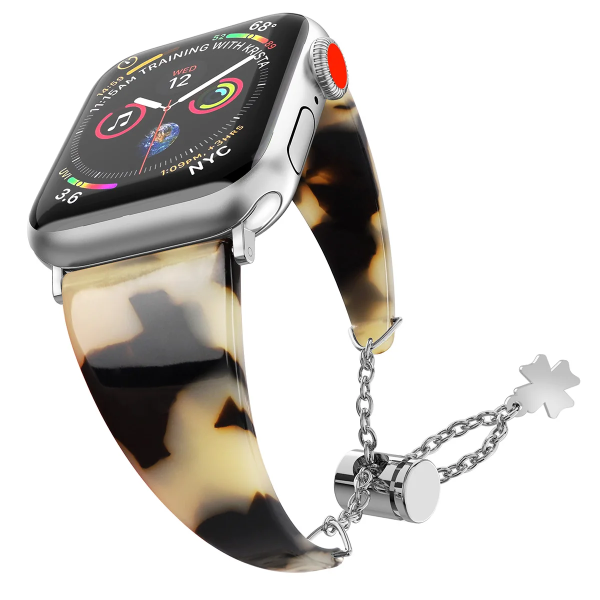 Tortoise shell grey Apple watch band 42 мм 44 мм для серии 4 3 iphone часы ремешок Смарт часы браслет я часы полосы 40 мм 38 мм аксессуары для часов - Цвет ремешка: Tortoise shell grey