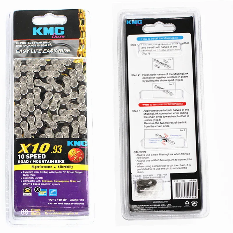 Kmc цепь x8 x9 x10 x10sl x11 x11sl Золотая Серебряная цепь mtb дорожный велосипед для shimano цепь 8 9 10 11 скорость 116л цепь велосипед