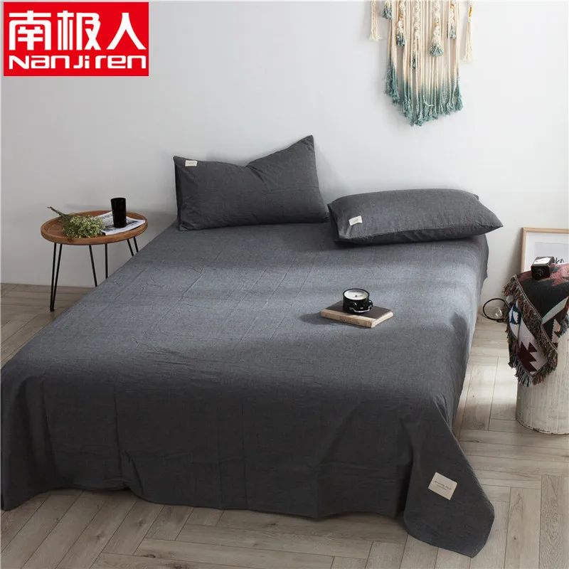 

NANJIRENHome Textile Product Bed Sheet Solid Color Non-Slip Flower Beathable Water Wash Cotton Comfortable Flat Sheet