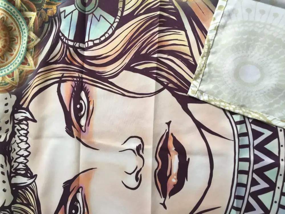 Индийская Мандала Красавица и Чудовище подвесное настенное полотенце хиппи