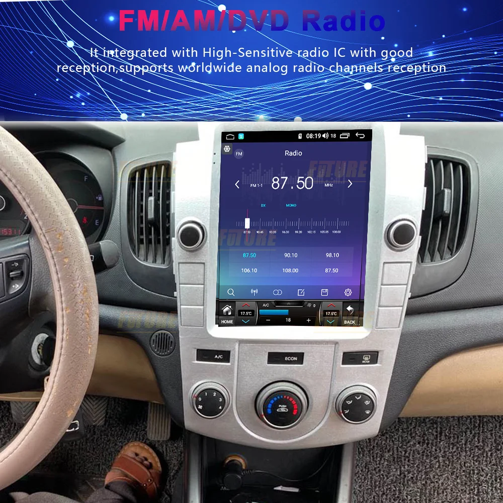 128gb android 11 5g ips touch screen car radio for kia fortemt cerato 2008 auto multimedia dvd player navigation gps headunit free global shipping