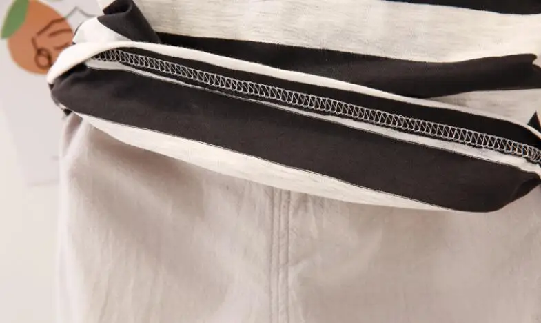 Женская Повседневная одежда в полоску летний комплект для младенцев и детей