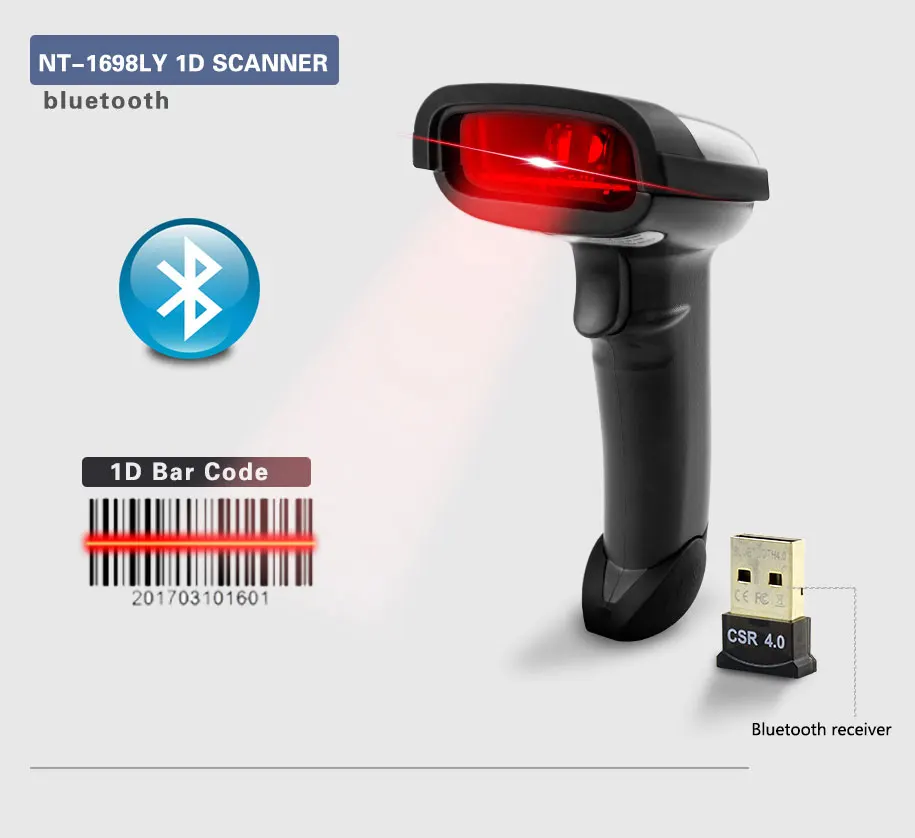 NETUM NT-1698W Ручной беспроводной сканер штрих-кода и NT-1228BL Bluetooth 1D/2D QR считыватель штрих-кода PDF417 для IOS Android IPAD
