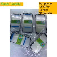 10pcslot for iphone 12 pro max touch screen panel front outer lcd glass with oca hollow glue for iphone 12 mini glass panel