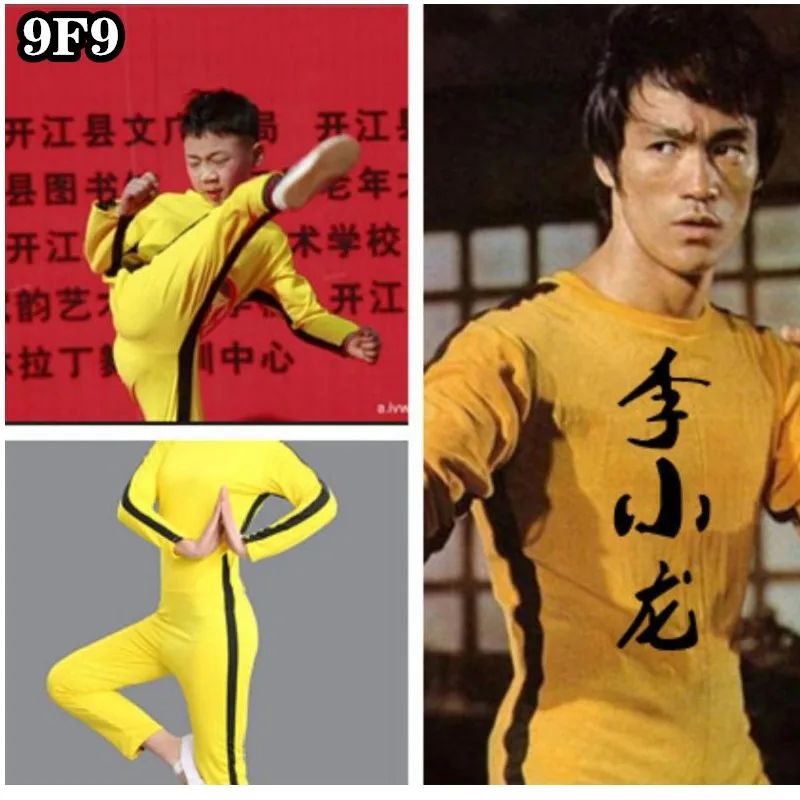 Детский костюм "Игра смерти" Брюса Ли в желтой расцветке, униформа кунг-фу для косплея и Вушу для детей и взрослых.