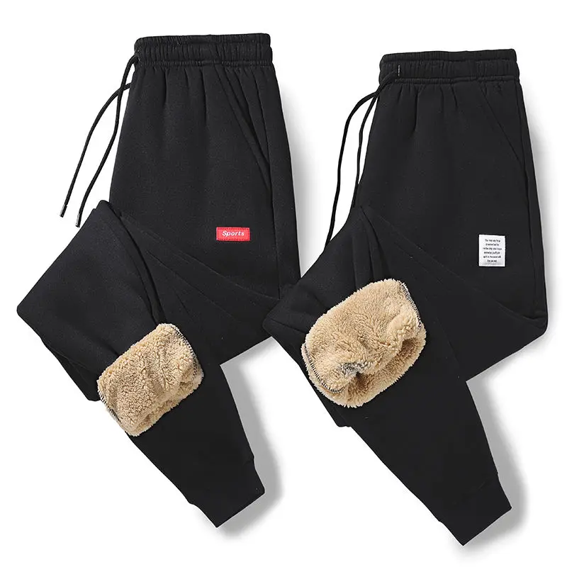 Мужские зимние штаны мужские свободные Стрейчевые толстые джоггеры брюки