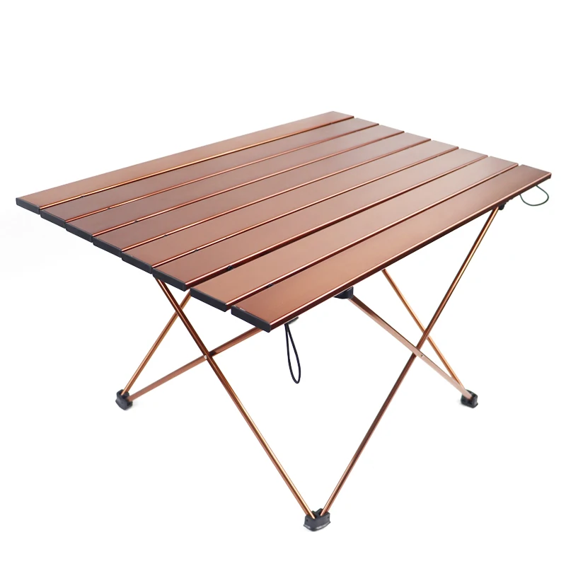 

Aluminum Folding Camping Table, Portable Compact Roll Up Camp Table, Lightweight Picnic Table with Carry Bag for Hiking