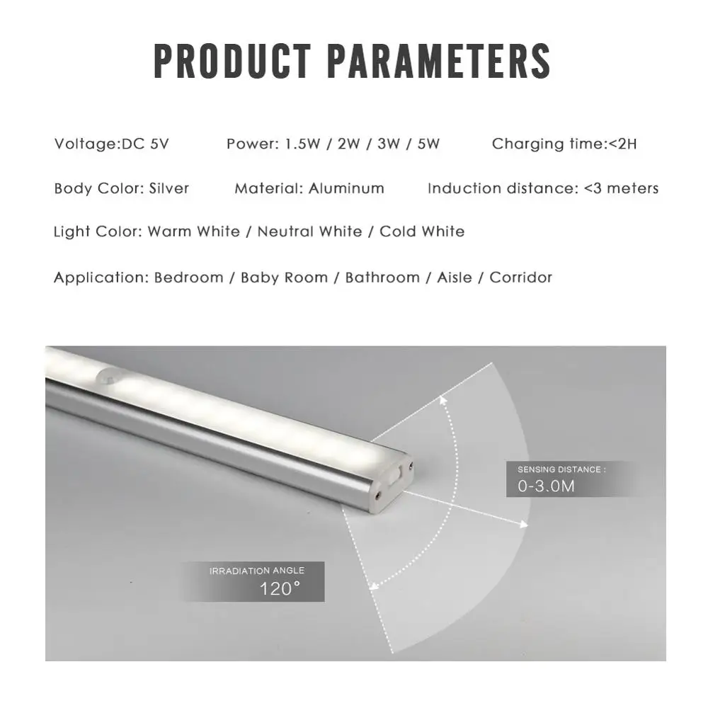 Светильник с пассивным ИК датчиком движения беспроводная лампа для кабинета