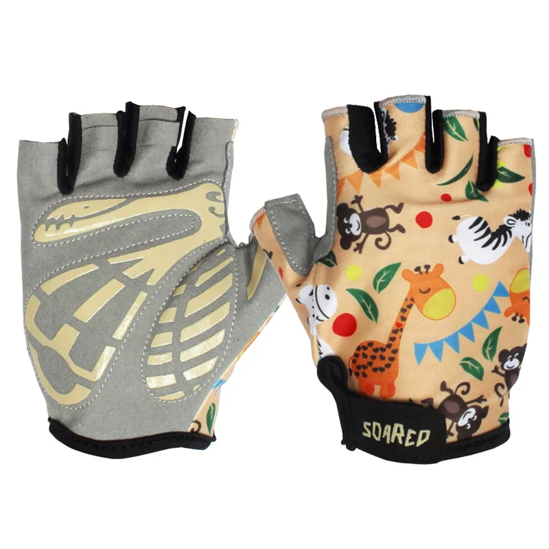 Children Cycling Gloves Half Finger Breathable Soft Anti-sweat Handwear Outdoor Fitness Safety Sportswear For Balance Bike* | Спорт и