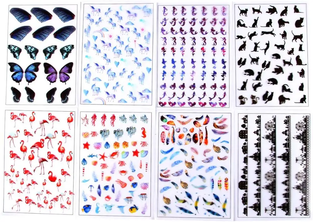 36 листов резиновых пленок наклейки прозрачные декоративные для силиконовой