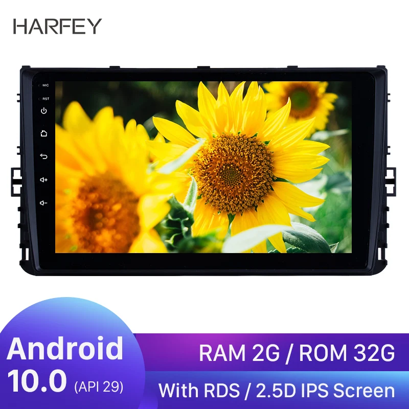 Автомобильный мультимедийный плеер Harfey Android 10 0 2Din стерео аудио GPS радио 9 &quot для VW