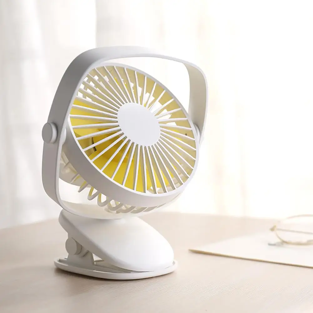 

Office Quiet Collapsible Desk Fans Mini USB Charging Fan Portable Handheld 4 Blades Cooler Desktop Clip Cooling Fans