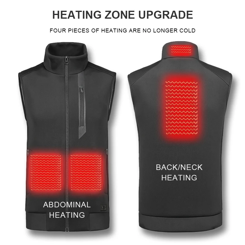 SNOWWOLF Men Winter Outdoor USB Infrared Heating Vest Jacket Electric Thermal Waistcoat Clothing hunting fishing vest