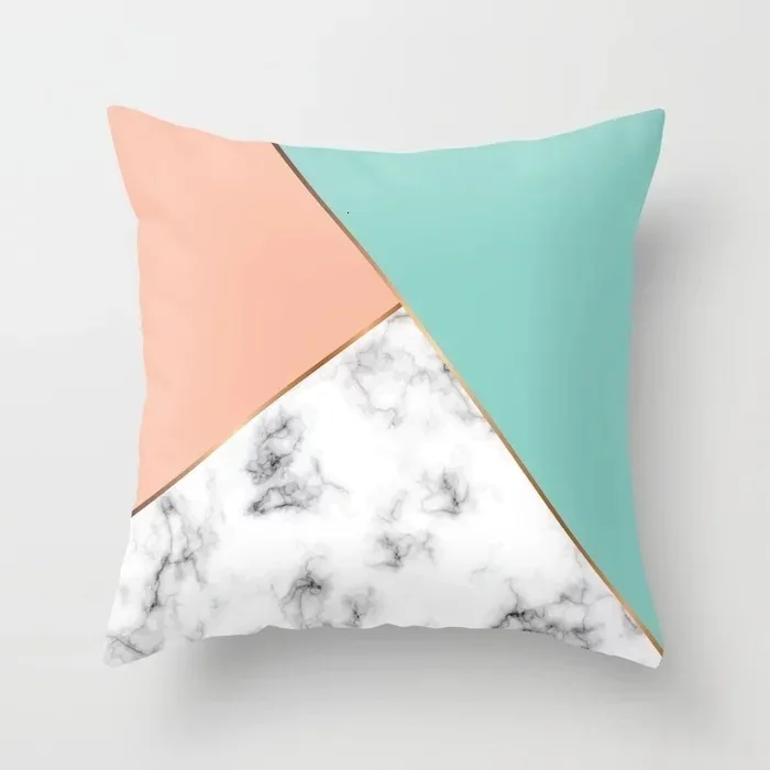 

Gray Geometric Marble Sofa Decorative Cushion Cover Pillow Pillowcase Polyester 45*45 Throw Pillow Home Decor Pillowcover 40507