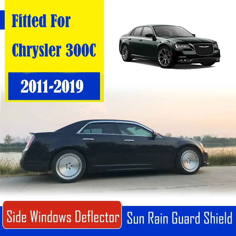

1 Set Chrome Side Vent Sun Shade Window Visors Rain Guard Deflectors For Chrysler 300C 2011-2019