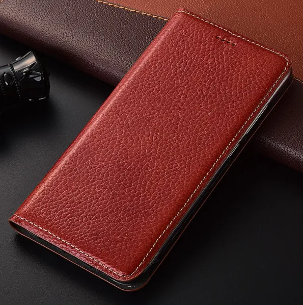 Деловой чехол из натуральной кожи с откидной крышкой для телефона Xiaomi Redmi Note 8 Pro/Redmi Note 8 - Цвет: Brown