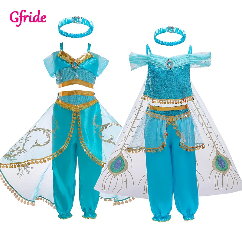 Детский жасмин платье для девочек диадема и палочка дня рождения Хэллоуина |