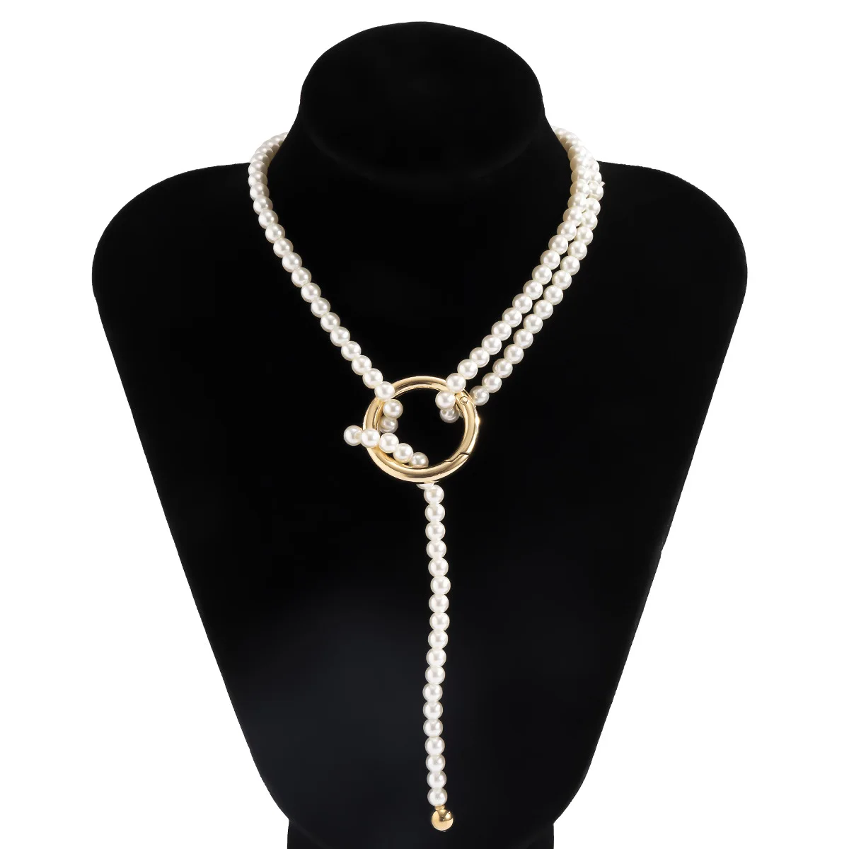 

YOUVI Elegant Pearl Chains Necklaces for Women Wedding Fashion Adjustable Knot Pedant Necklace Cross Choker Charm Jewelry