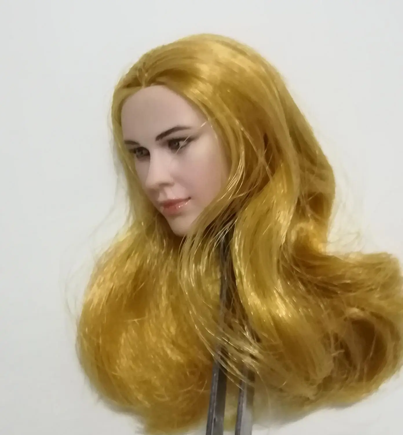 1/6 кудрявые светлые волосы европейская женская голова на 12 дюймов фигурки