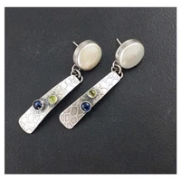 fashion shell crystal pendant earrings for teen girls women vintage white pearl long drop earring fine aesthetic female jewelry