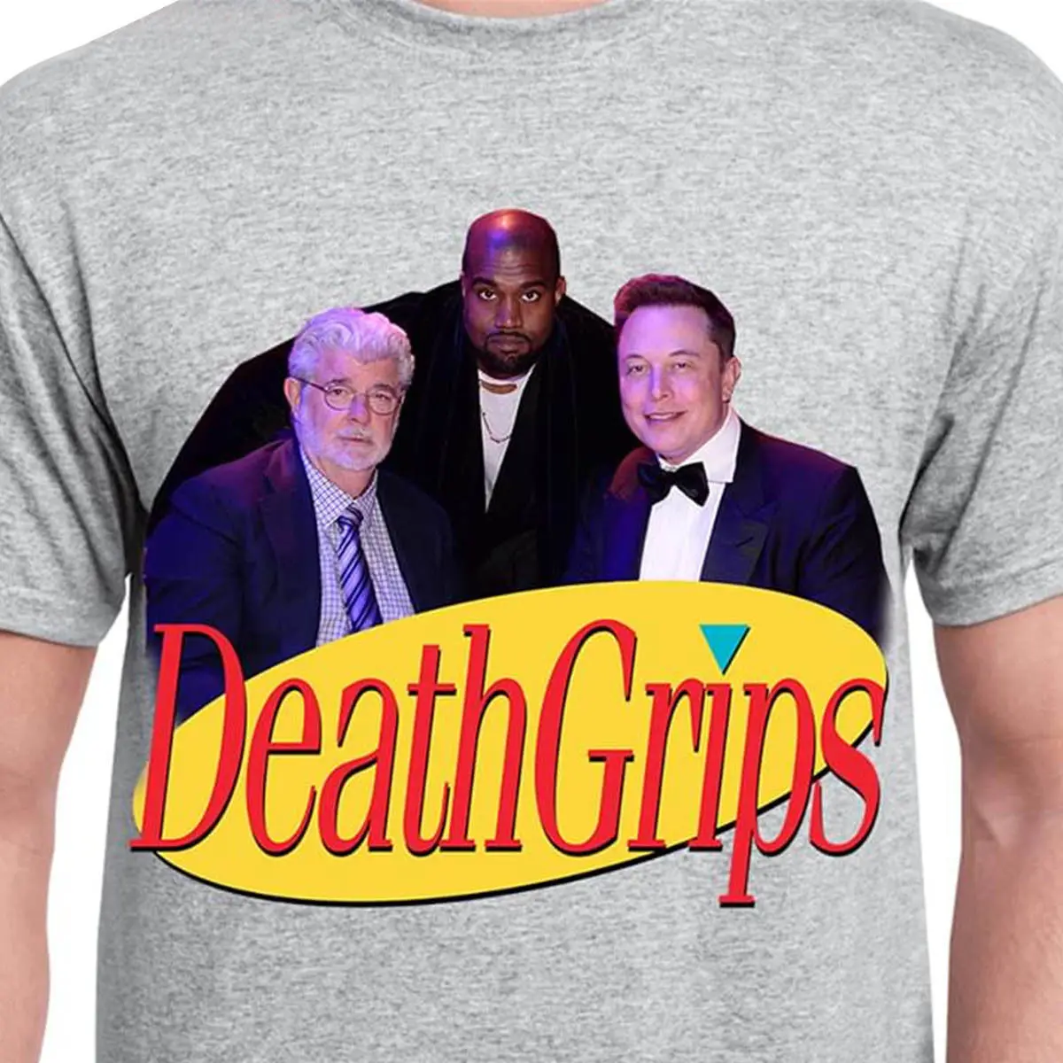 Мужская спортивная футболка из хлопка Seinfeld Death Grips серая Повседневная унисекс с