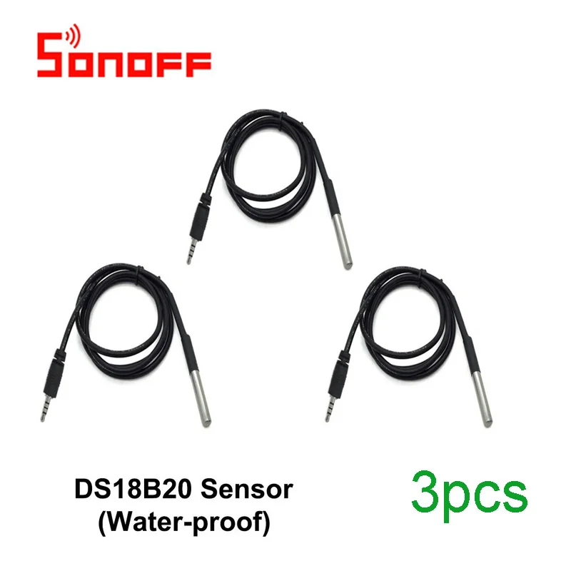 DS18B20 3pcs SONOFF TH10 TH10 переключатель и датчик Ds18b20 водонепроницаемый зонд Wi-Fi температура с дистанционным управлением беспроводной монитор для умного дома - Комплект: DS18B20 3pcs