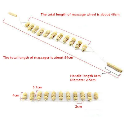 

Body Back Massage Rollor Dorsum Wheel Wooden Massager Wooden Pulling Relax Muscle Stimulator Massage Health Care Tools