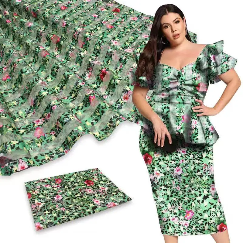 Женская лента из органзы с Африканским принтом тканевая 4 Ярда подходит к 2 ярдам