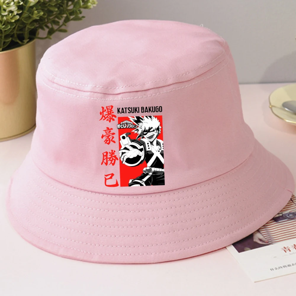 

Anime My Hero Academia Bakugo Bucket Hat Casual Fashion Sunscreen Unisex
