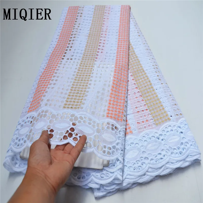 

MIQIER 2020 High Quality African nigerian tulle Lace Fabric cotton fabric Embroidery fabric for sewing Party Dress Guipure A001