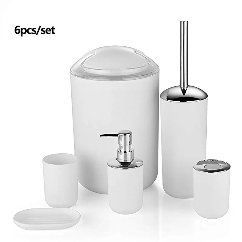 6 шт. пластиковые аксессуары для ванной комнаты Набор держатель зубных щеток мыло