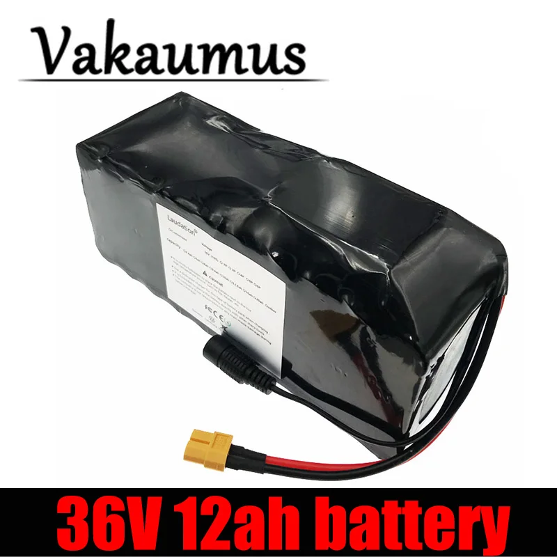 Литиевый аккумулятор для электромобиля Vakaumus, 36 В, 12 А · ч, 18650 10S, 4P, с разъемом 15A BMS XT60, 42 в, для мотороллера 250 Вт, 350 Вт, 500 Вт