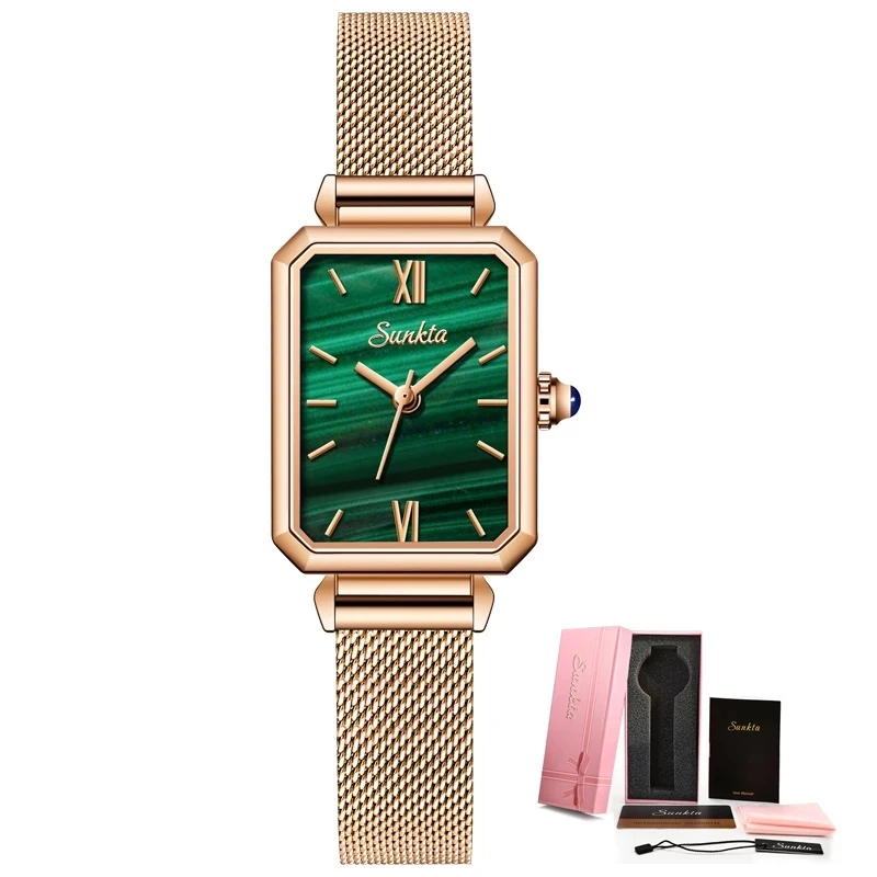

Watch Women Watches top brand luxury fashion rectangular small green watch ladies ultra-thin waterproof Quartz Wristwatch
