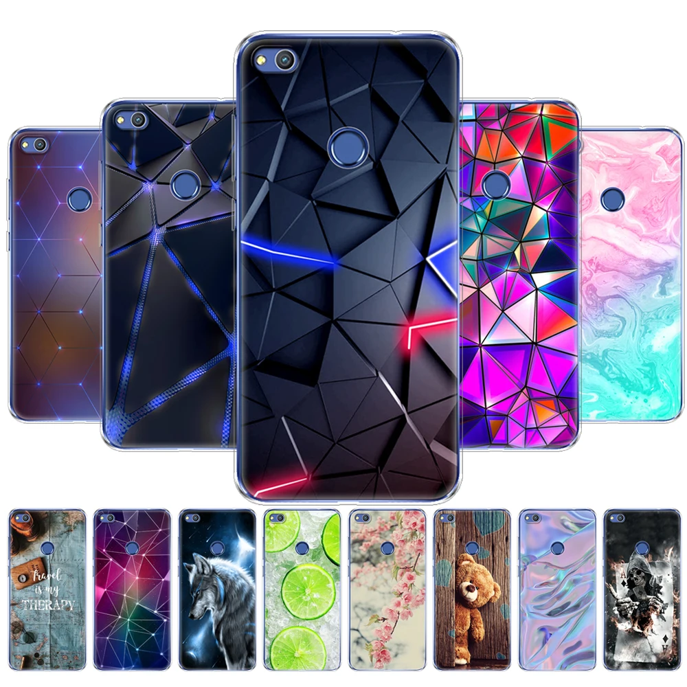 

cover phone case for huawei honor 8 lite soft tpu silicon back cover 360 full protective printing clear coque
