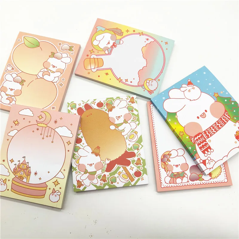 Милый блокнот с толстым кроликом Kawaii мультяшный школьные принадлежности Бумага