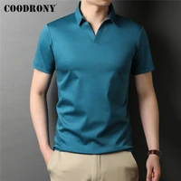 coodrony brand high quality summer cool pure color casual short sleeve 100 pure cotton polo shirt men slim fit clothing c5198s