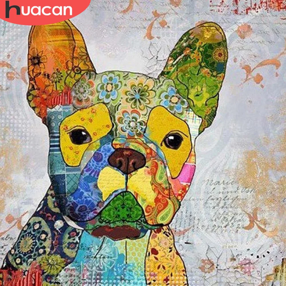 Картина в виде животных HUACAN милая собака украшение для дома алмазная вышивка