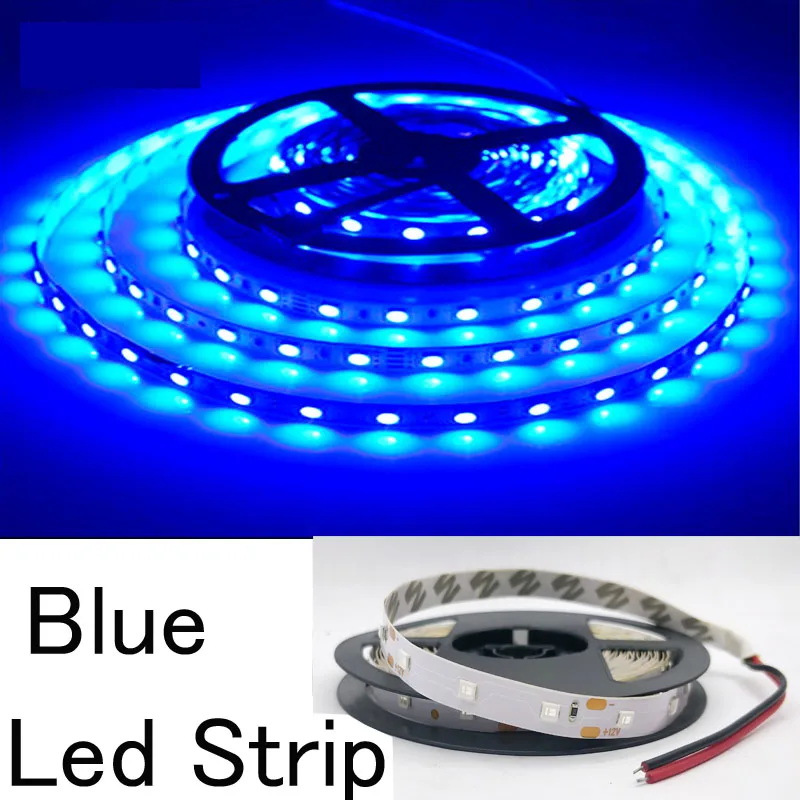 Светодиодные полосы 2835 SMD DC 12V 300Led/5 M 4/3/2/1 м водонепроницаемый гибкие светодиодные ленты лампы Тира светодиодная ФИТА светодиодный 5050 rgb ambilight линию usb в полоску - Испускаемый цвет: Blue