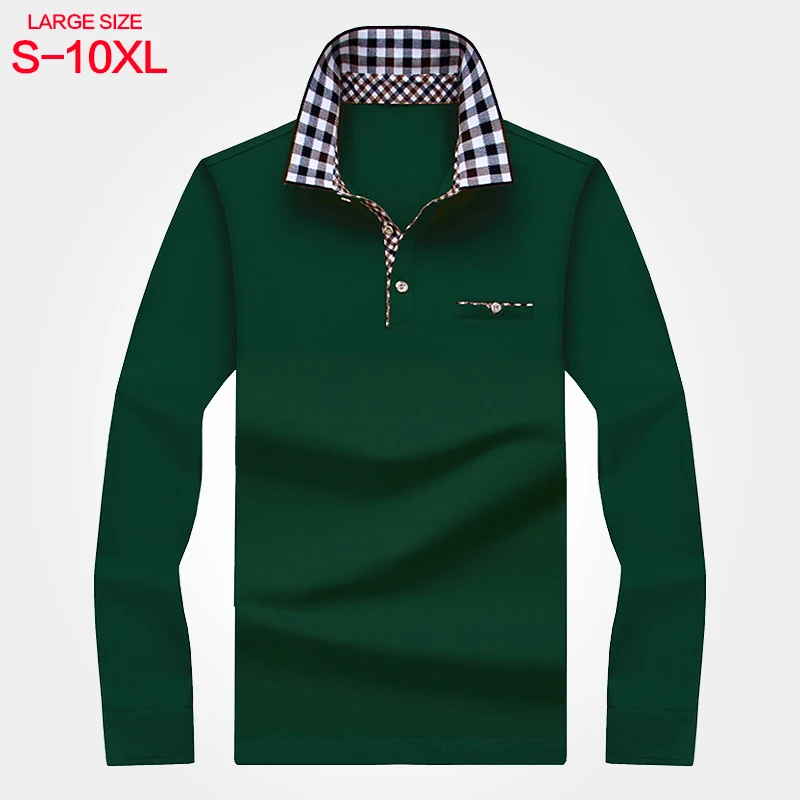 Рубашка-поло мужская с длинным рукавом деловой Повседневный хлопковый топ